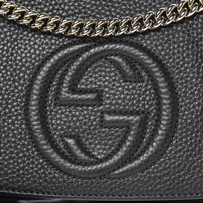 Gucci Pebbled Calfskin Medium Soho Flap Crossbody Black 19 of 20