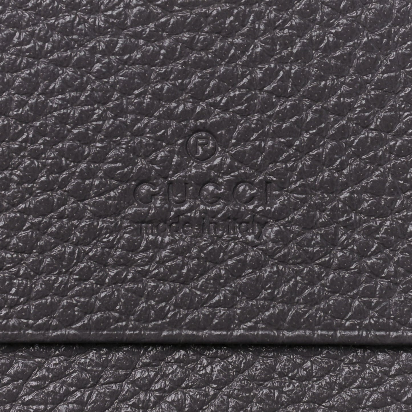 Grainy Calfskin Zumi Chain Card Case Wallet Dusty Grey