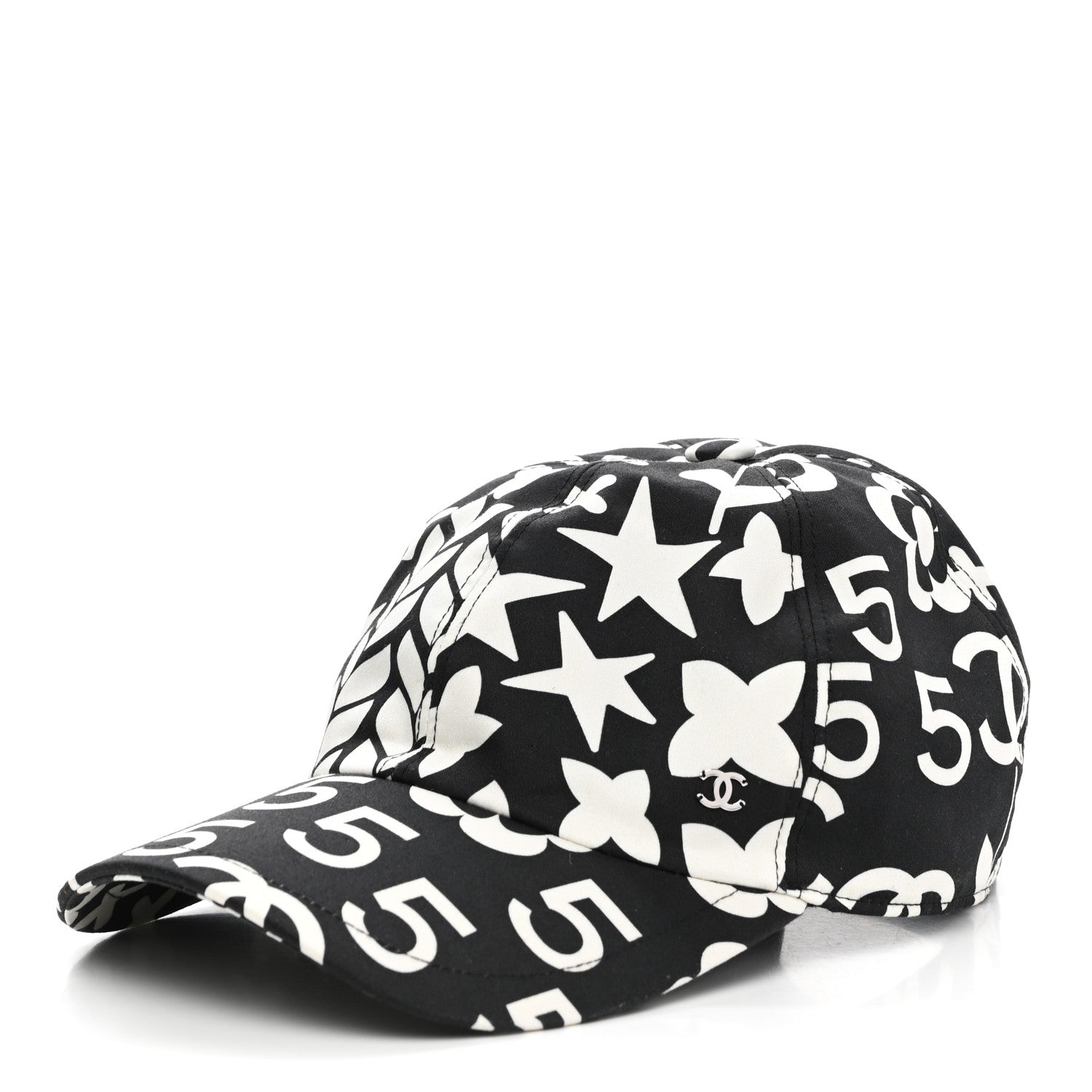 Chanel Cotton Cap Hat Black White 1 of 8