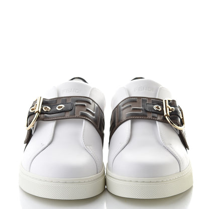Fendi Vitello FF Embossed Womens Slip On Sneakers 40 Ultra White Maya Black 2 of 8