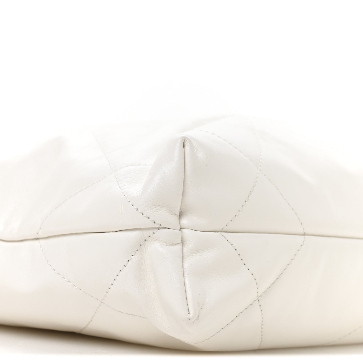 Shiny Calfskin Quilted Small Chanel 22 White