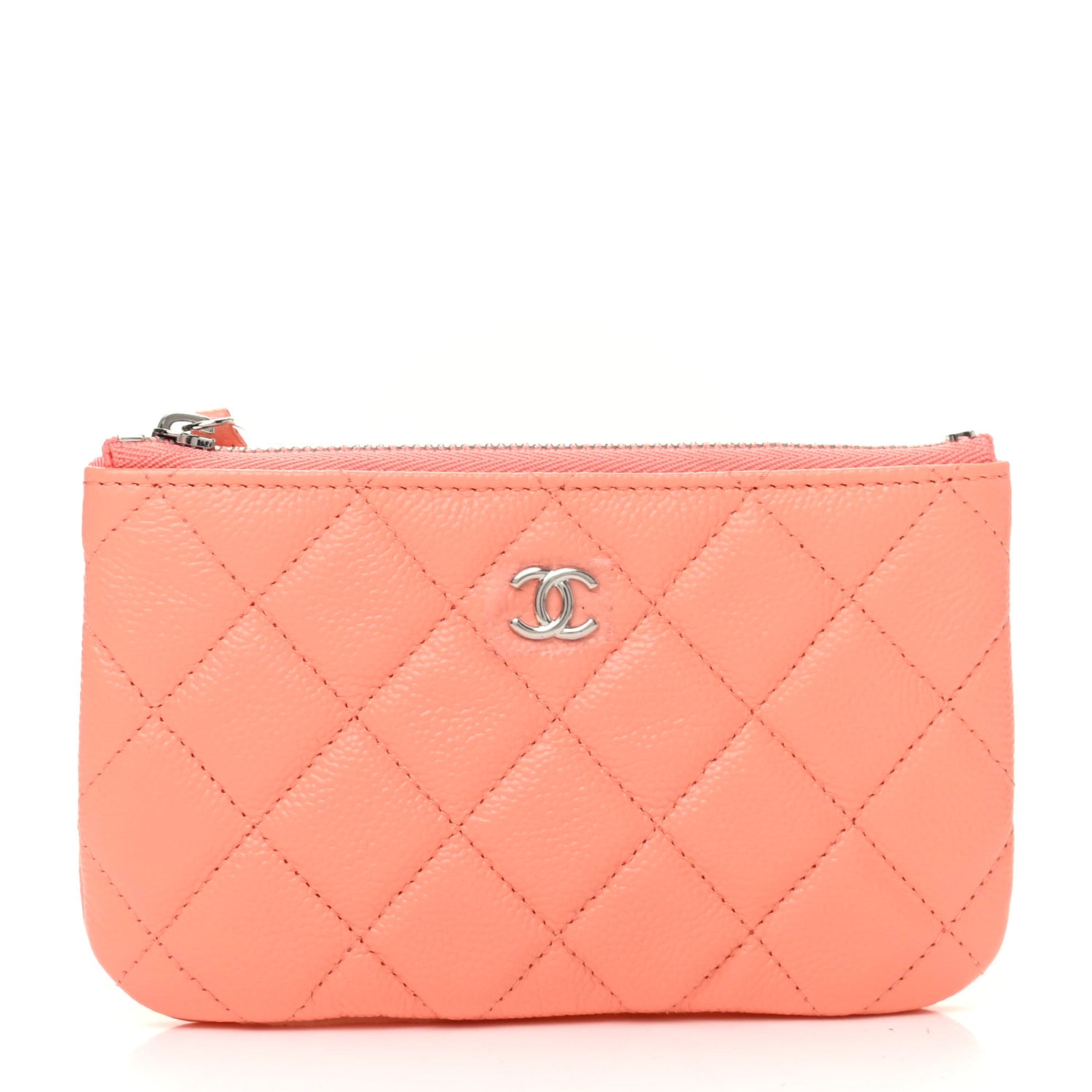 Chanel Caviar Quilted Small Cosmetic Case Coral 1 of 8