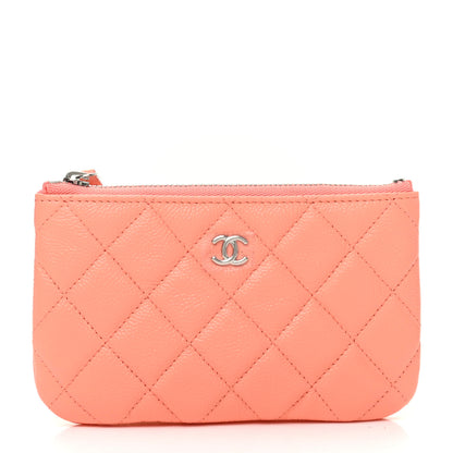 Chanel Caviar Quilted Small Cosmetic Case Coral 1 of 8