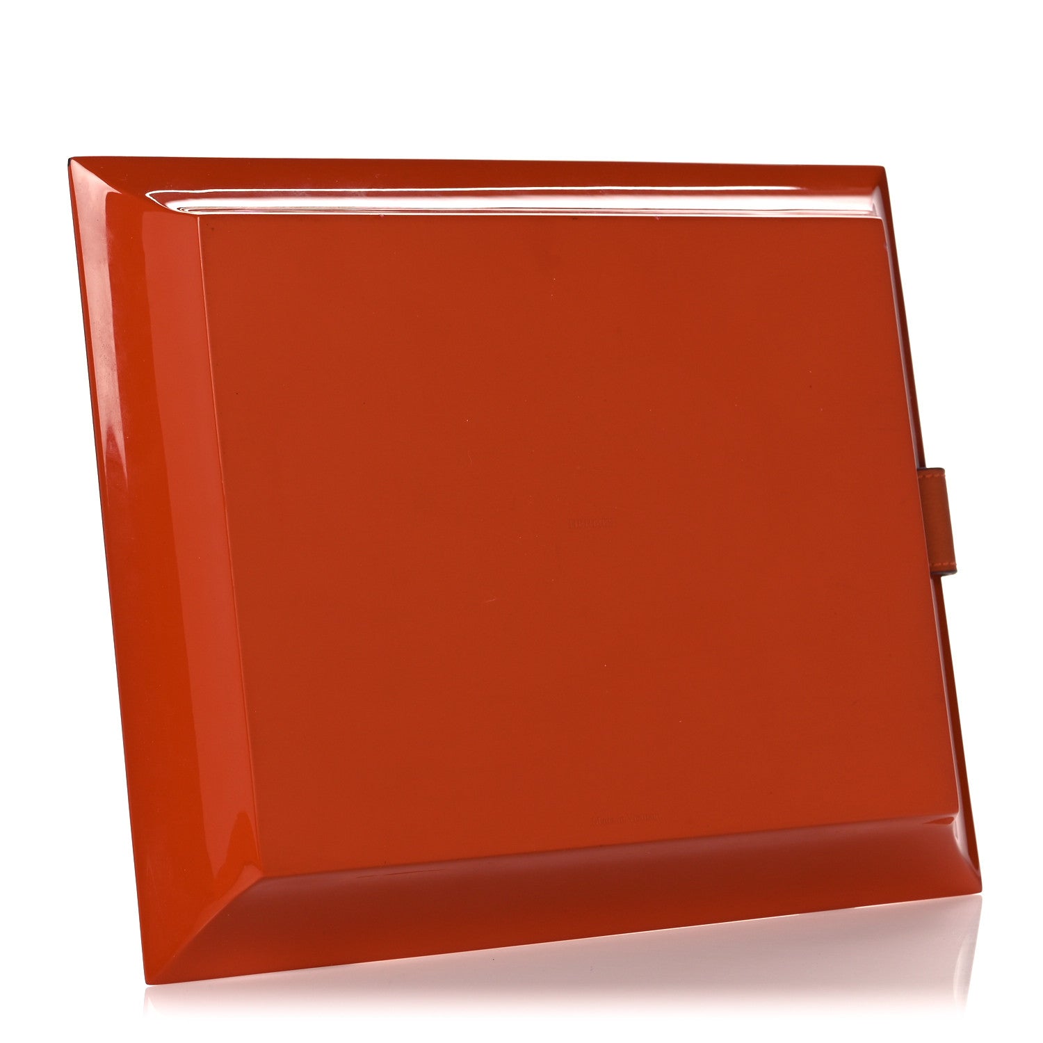 Hermes Lacquered Wood Taurillon Clemence Large Atrium Cheval Change Tray Orange Sanguine 3 of 12