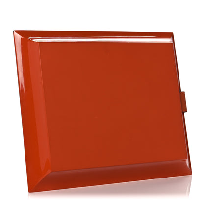 Hermes Lacquered Wood Taurillon Clemence Large Atrium Cheval Change Tray Orange Sanguine 3 of 12
