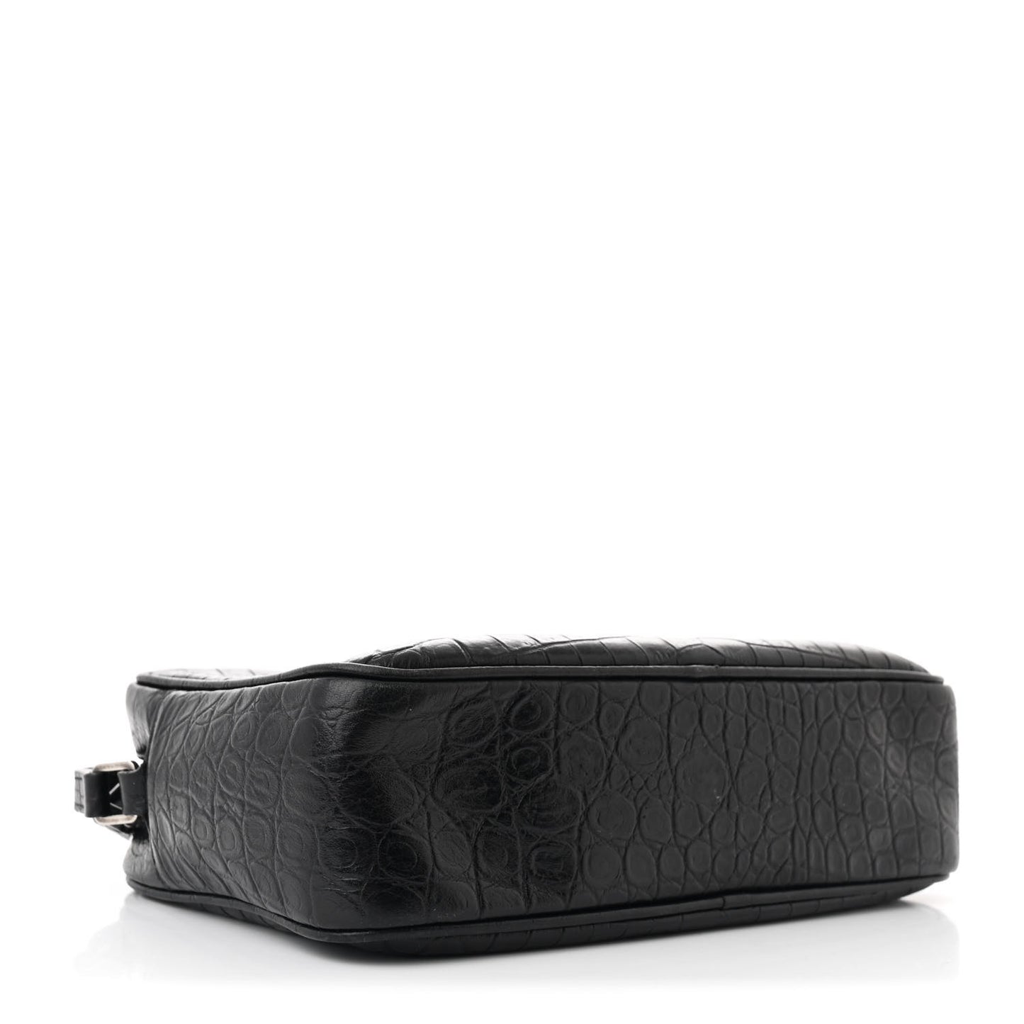 Calfskin Crocodile Embossed Monogram Lou Camera Bag Black