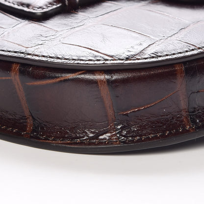 Celine Crocodile Embossed Calfskin Mini Symmetrical Bag Brown 8 of 9