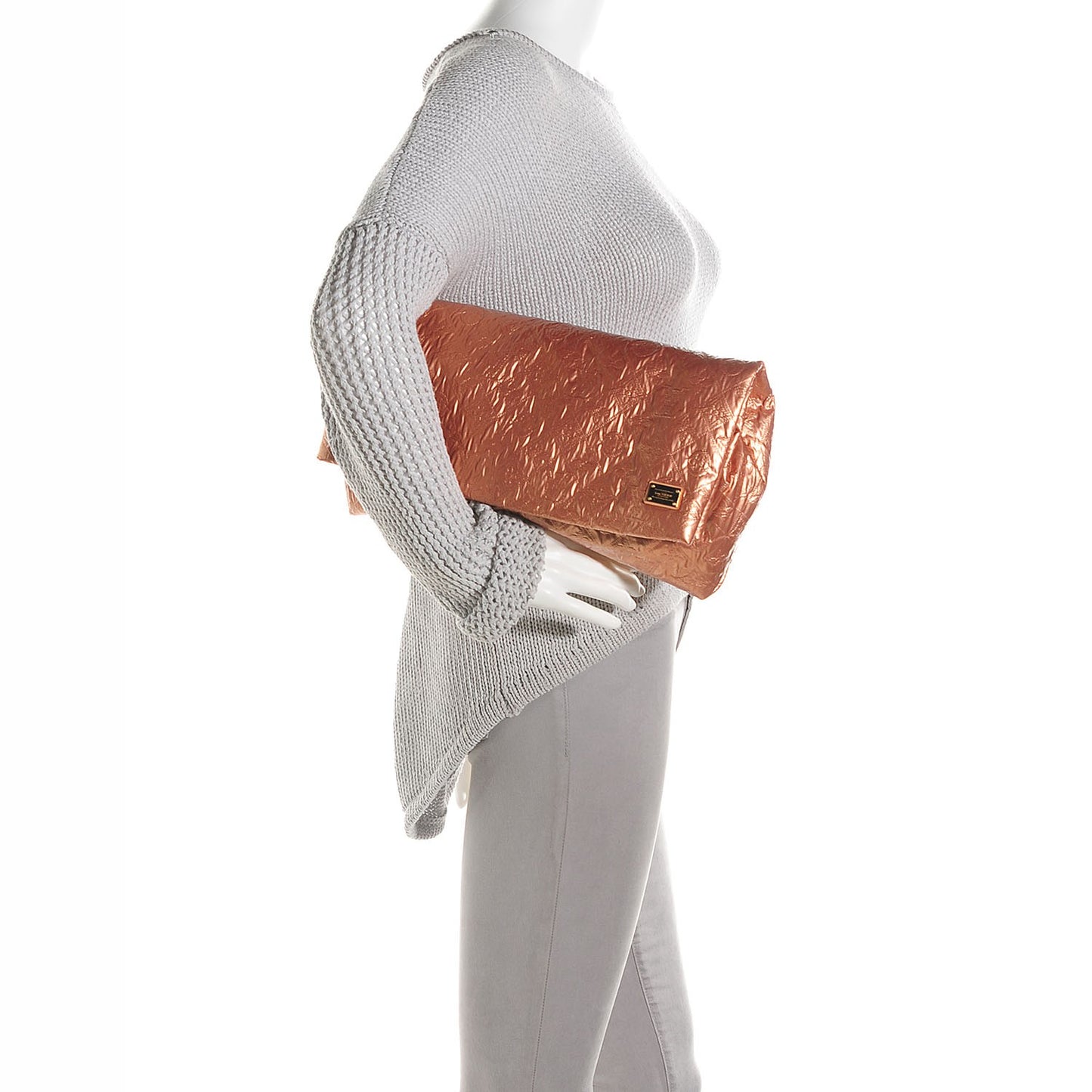 Jacquard Quilted Monogram Limelight Clutch GM Rose Gold