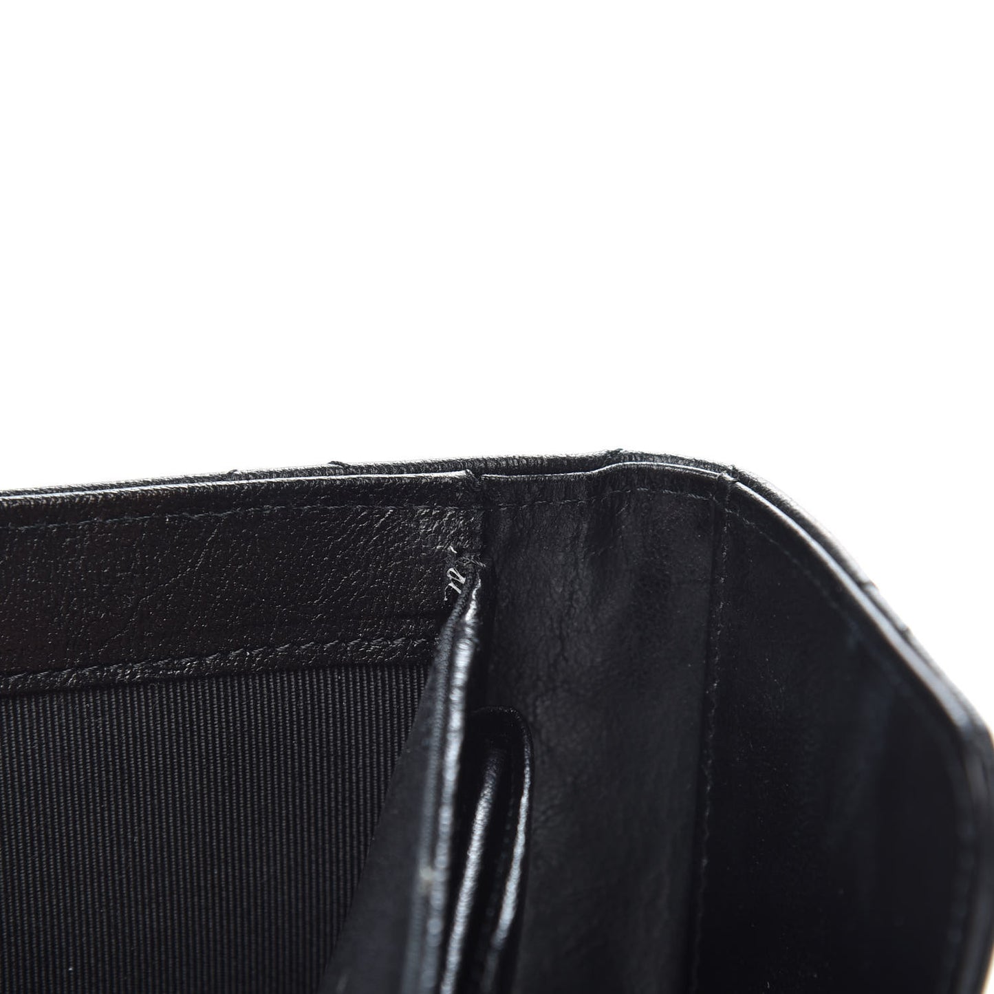 Calfskin Quilted Large Flap Wallet Black
