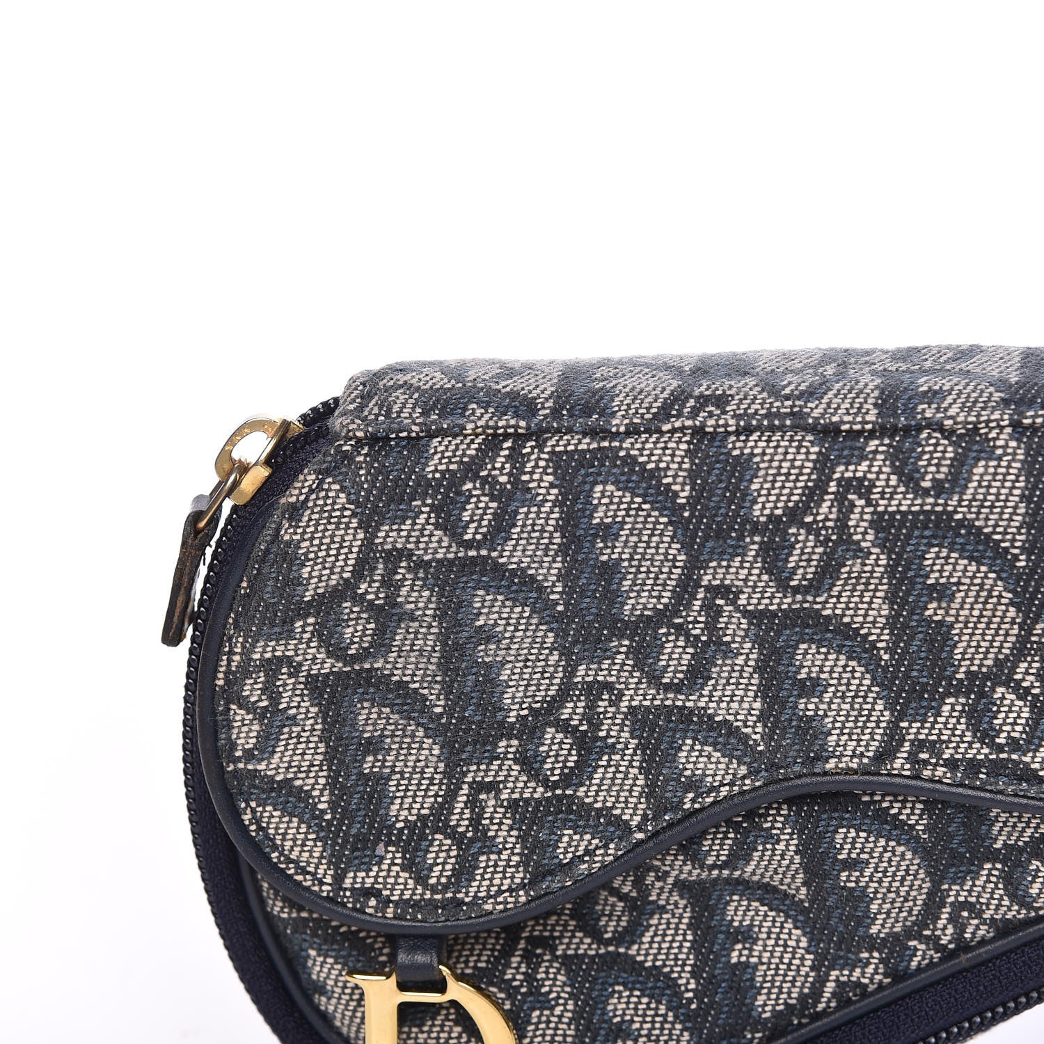 Christian Dior Monogram Mini Saddle Zip Pouch Navy Blue 12 of 12