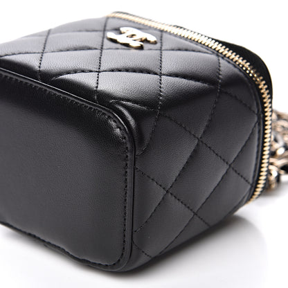 Chanel Lambskin Quilted Trendy Mini Vanity Case With Chain Black 8 of 11