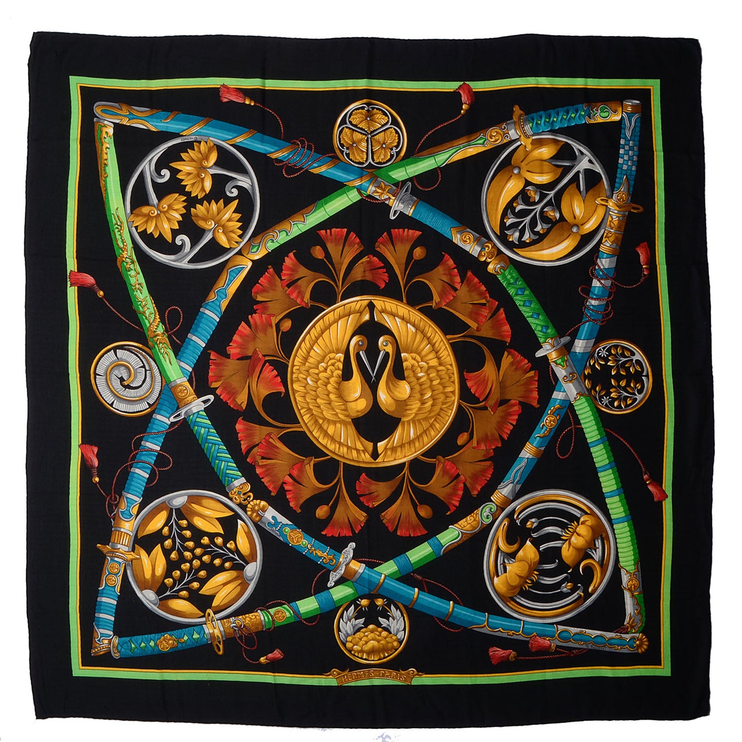 Silk Cashmere Daimyo Princes du Soleil Levant Shawl 140 GM