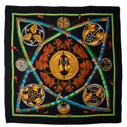 Hermes Silk Cashmere Daimyo Princes du Soleil Levant Shawl 140 GM 3 of 5