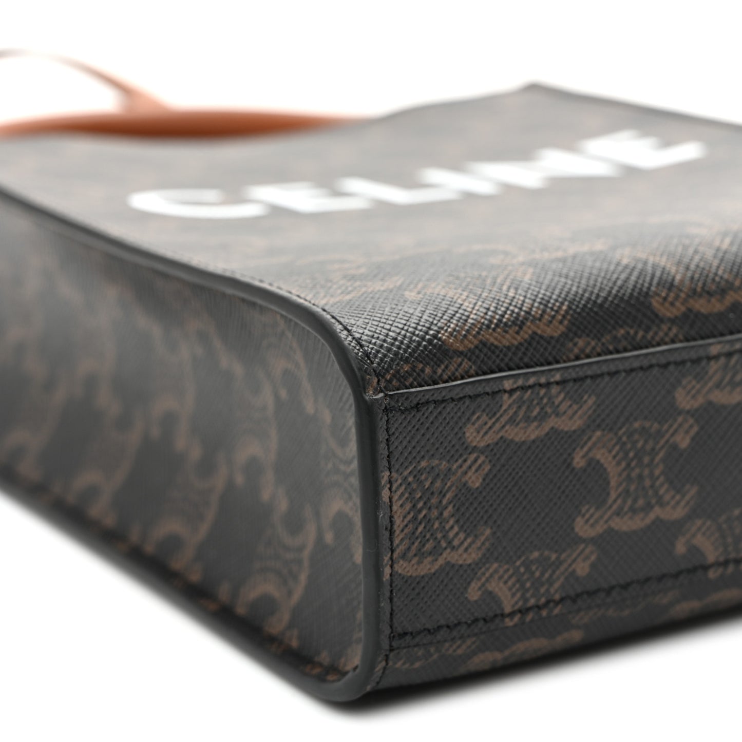 Triomphe Canvas Calfskin Mini Vertical Cabas Tan Tan