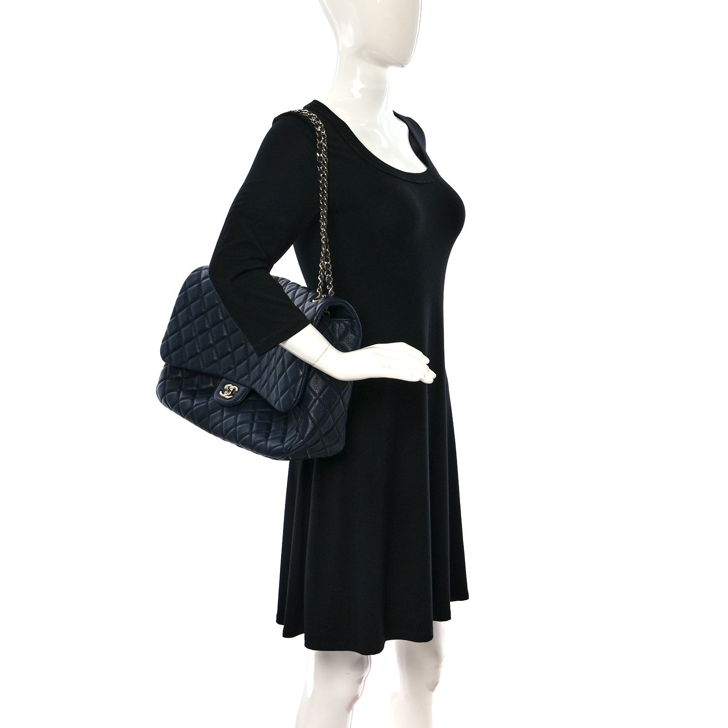 Chanel Calfskin Quilted Small XXL Travel Flap Bag Navy 2 of 9