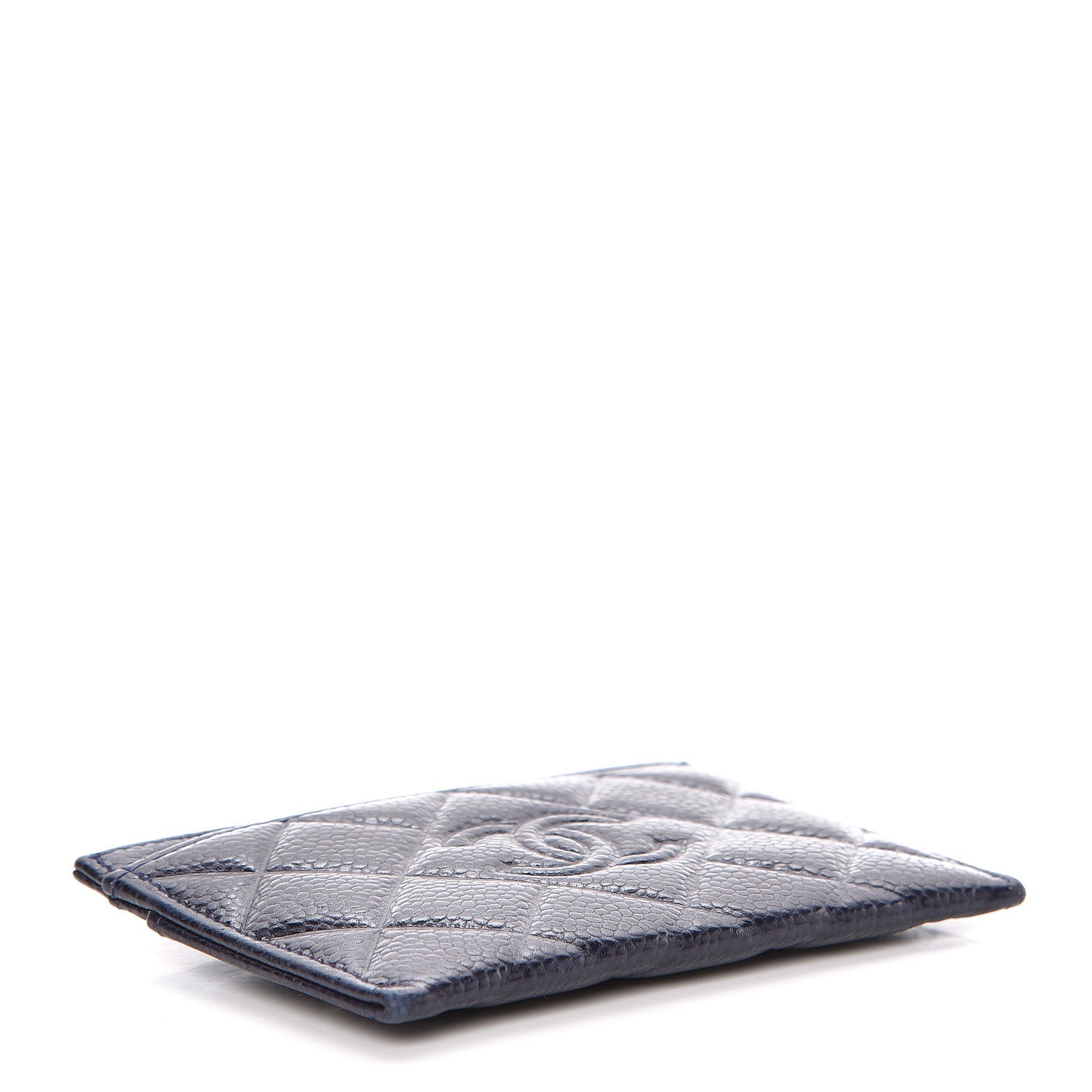 Chanel Caviar Quilted Diamond CC Card Holder Dark Navy 4 of 13