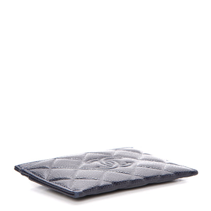 Chanel Caviar Quilted Diamond CC Card Holder Dark Navy 4 of 13