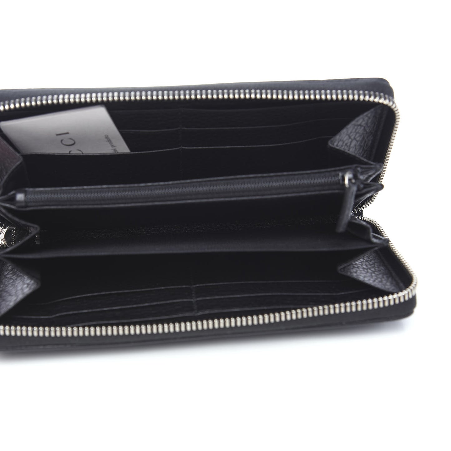 Pebbled Calfskin Studded Soho Zip Around Wallet Black