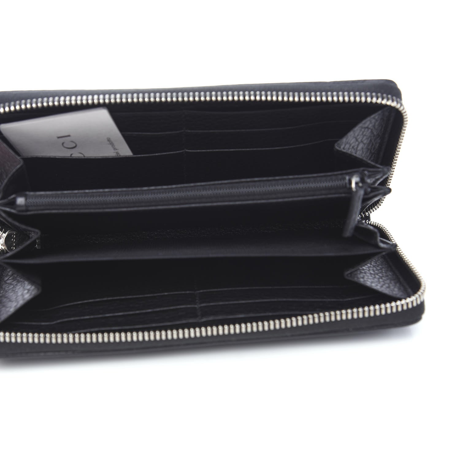 Gucci Pebbled Calfskin Studded Soho Zip Around Wallet Black 4 of 7