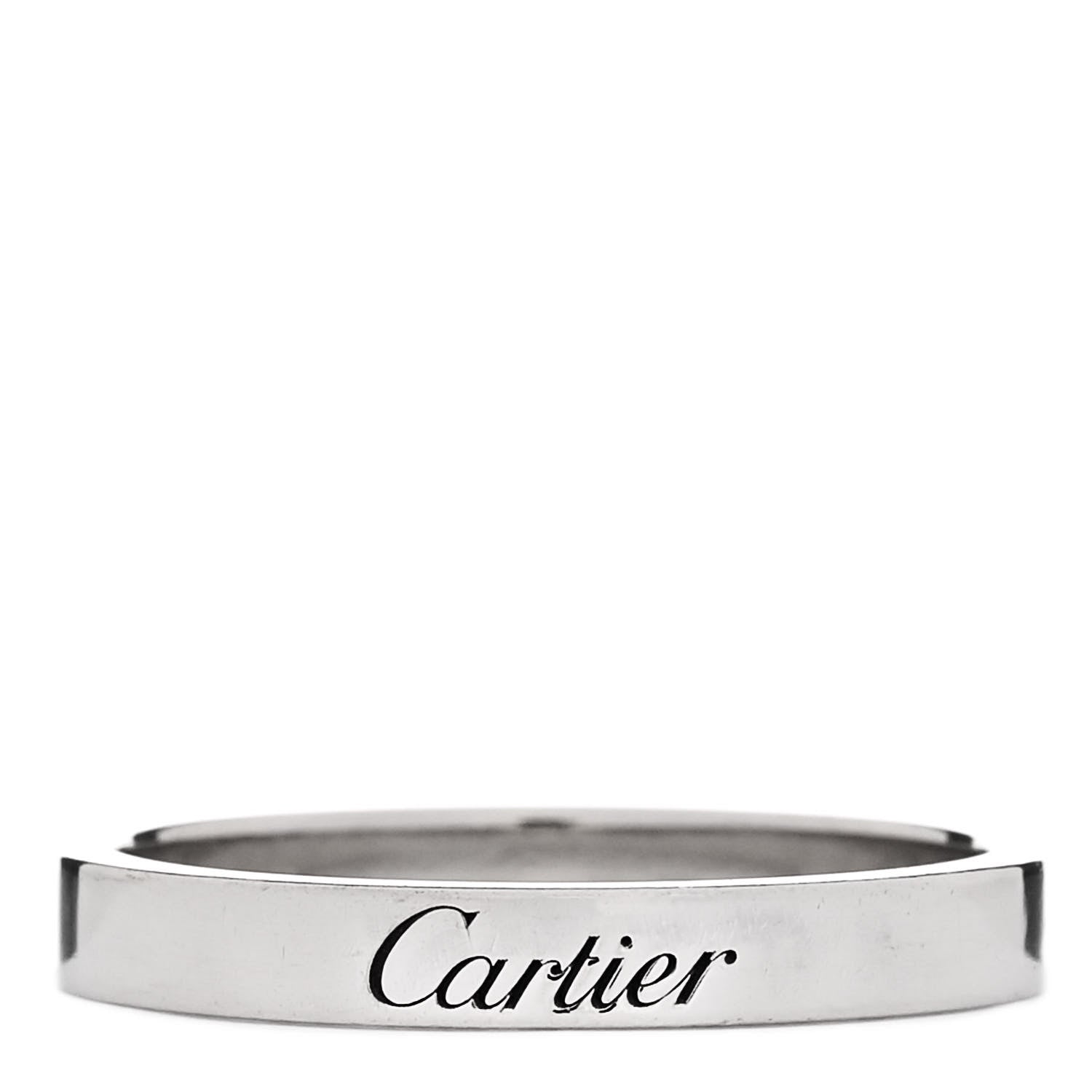 Cartier Platinum 3mm C De Cartier Wedding Band Ring 58 8.5 1 of 4