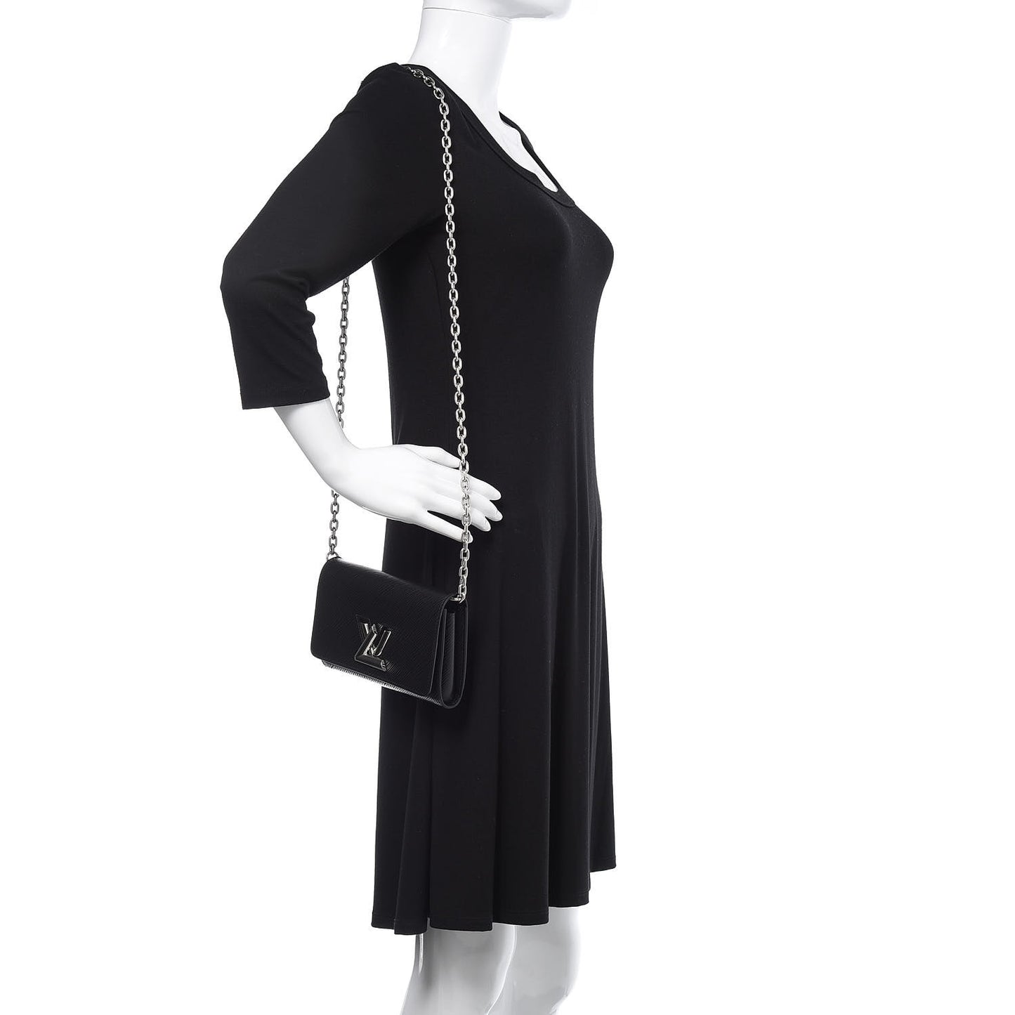 Epi Twist Belt Chain Wallet Black