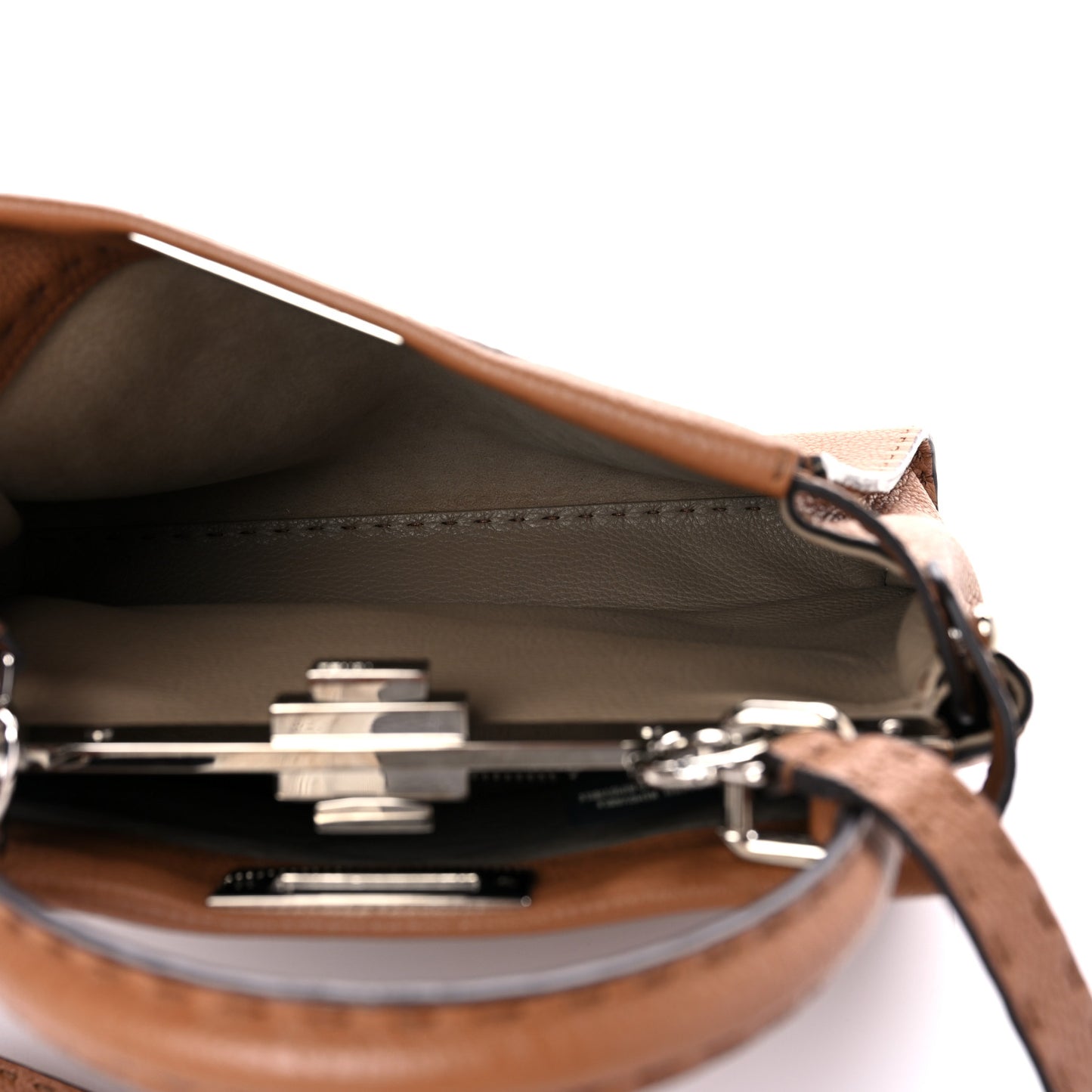 Cuoio Romano Selleria Bi-Color Medium Peekaboo Iconic Satchel Mou Deserto