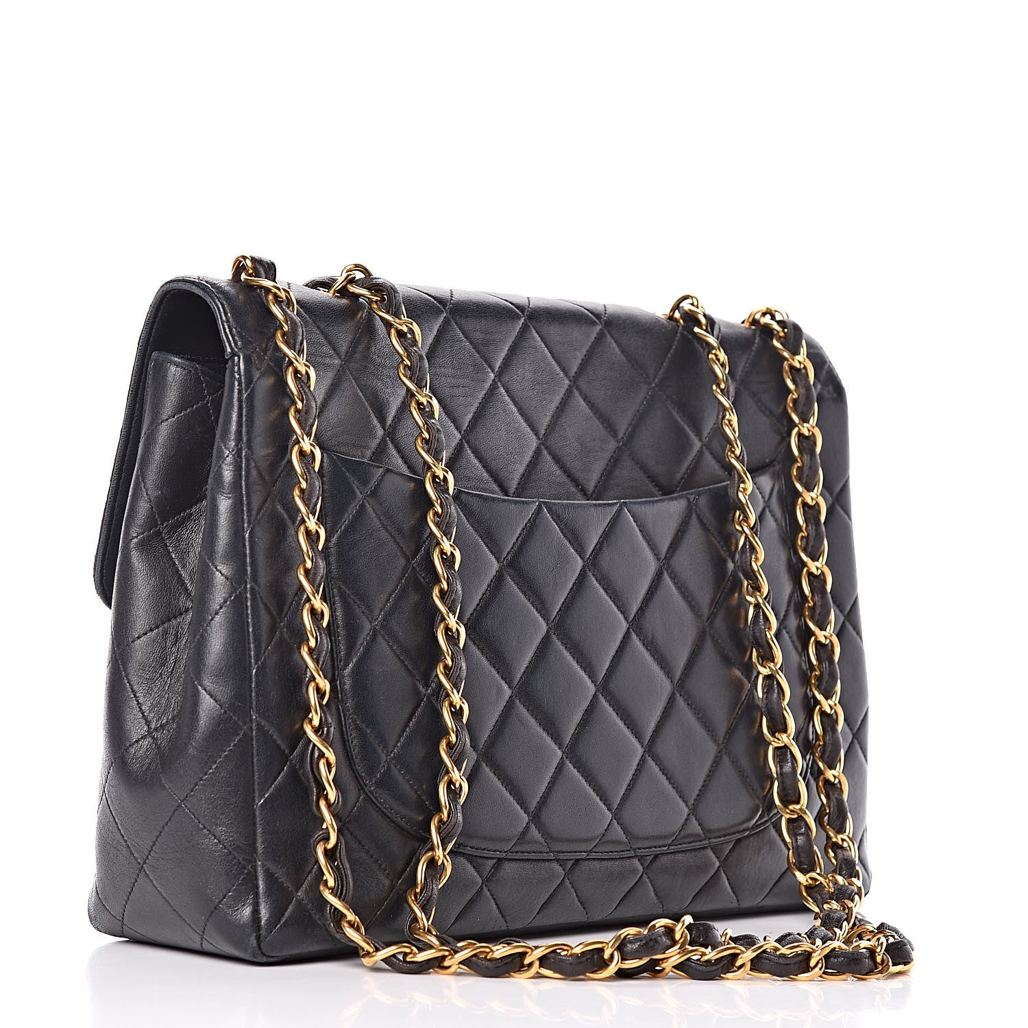 Chanel Lambskin Quilted Jumbo Single Flap Black 4 of 22