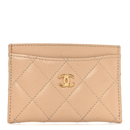 Chanel Caviar Quilted Card Holder Beige 1 of 9