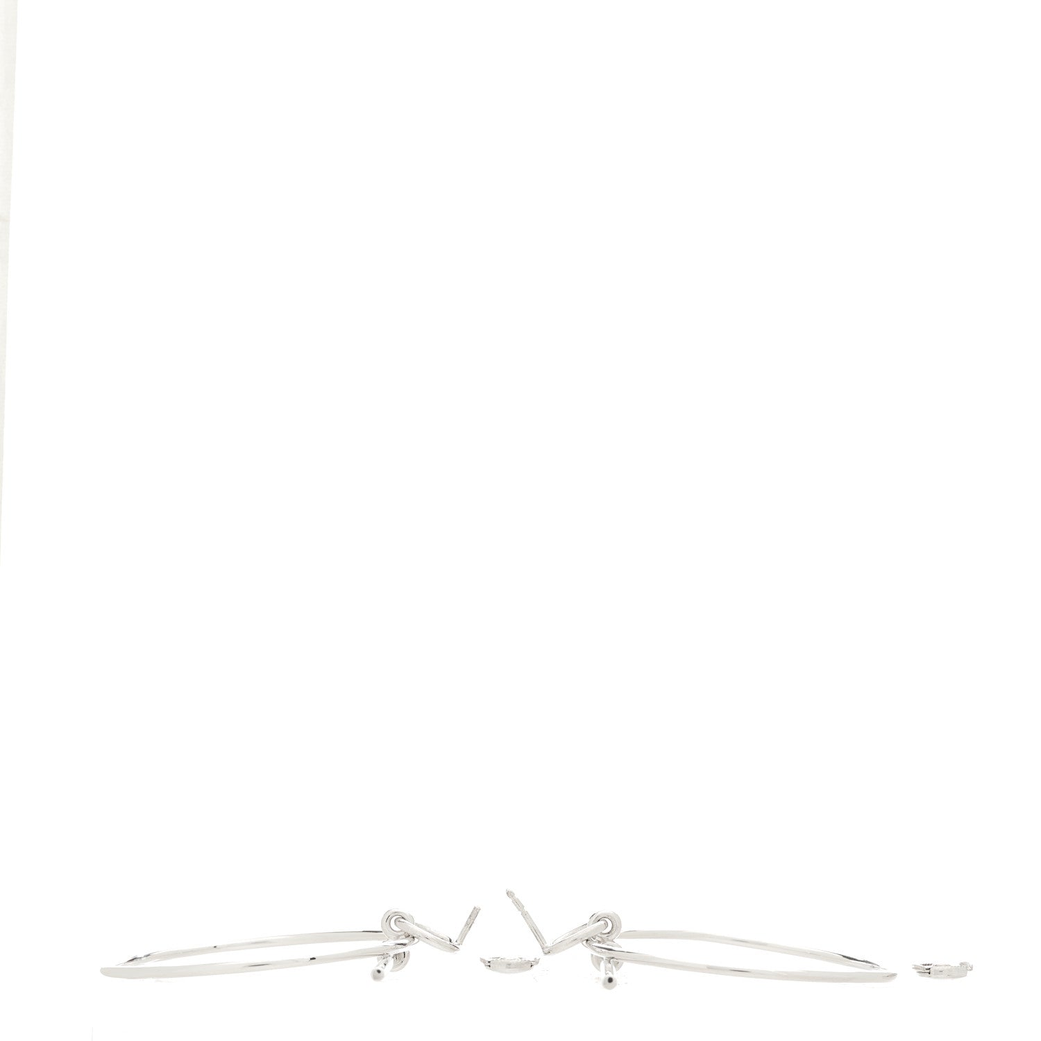 Hermes Sterling Silver MM Loop Earrings 3 of 5