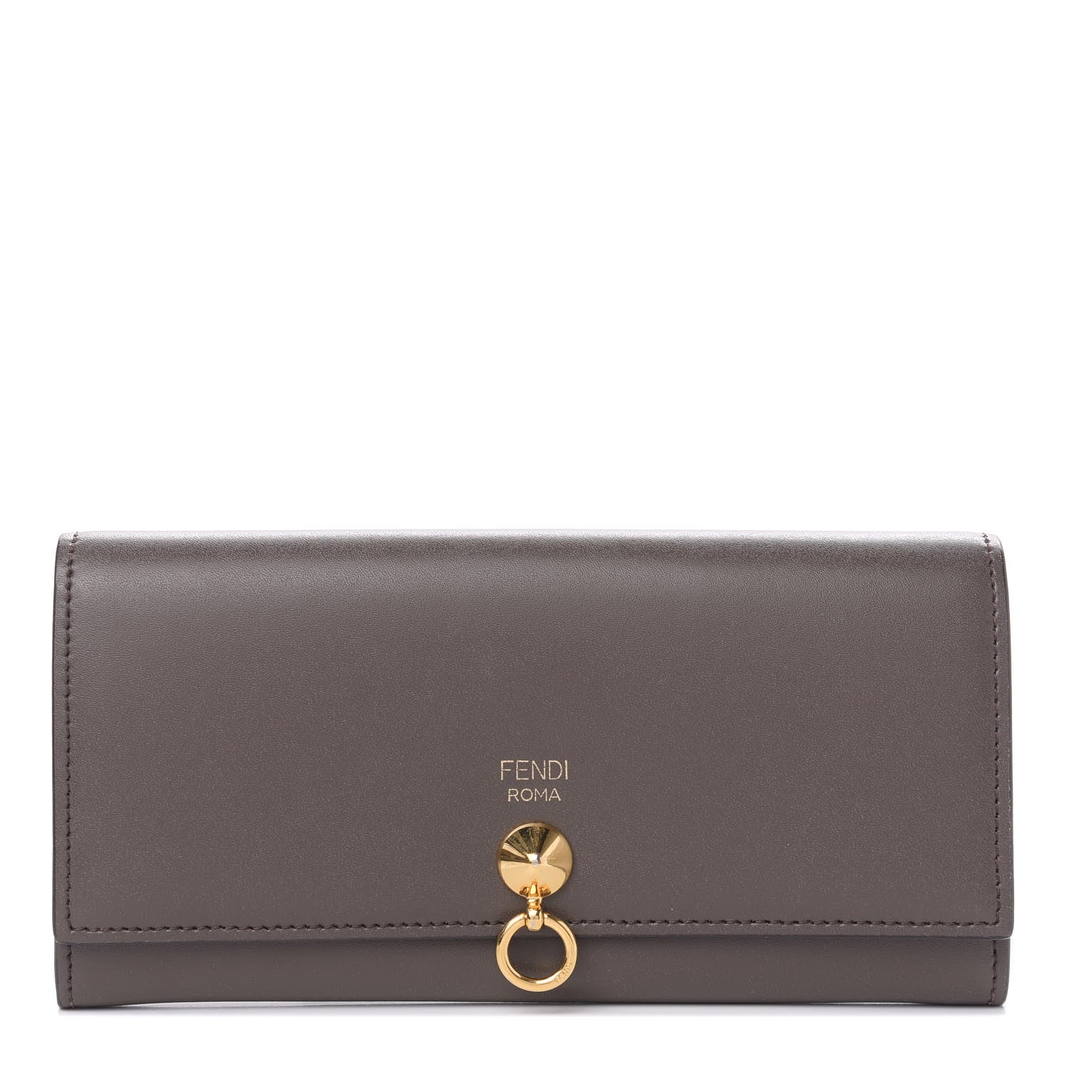 Fendi Vitello Liberty Century Lucido By The Way Continental Wallet Carbone 1 of 7