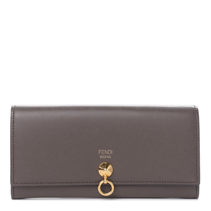 Fendi Vitello Liberty Century Lucido By The Way Continental Wallet Carbone 1 of 7