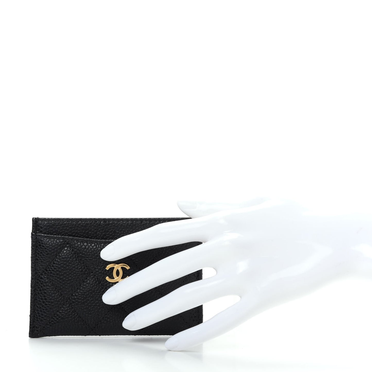 Caviar Quilted Card Holder Black