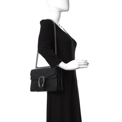 Gucci Pebbled Calfskin Small Dionysus Shoulder Bag Black 2 of 9