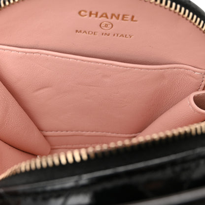 Chanel Patent Lambskin Round Handle With Care Vanity With Chain Black 12 of 13