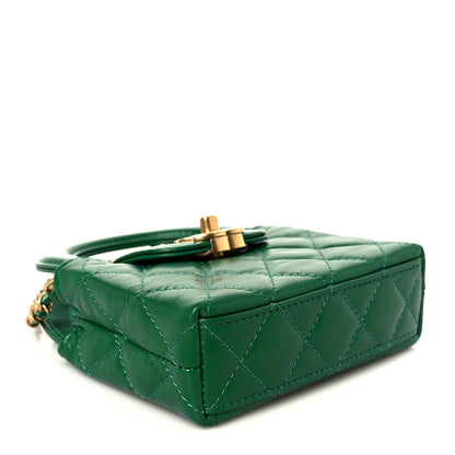 Chanel Shiny Aged Calfskin Quilted Mini Nano Kelly Shopper Green 4 of 11
