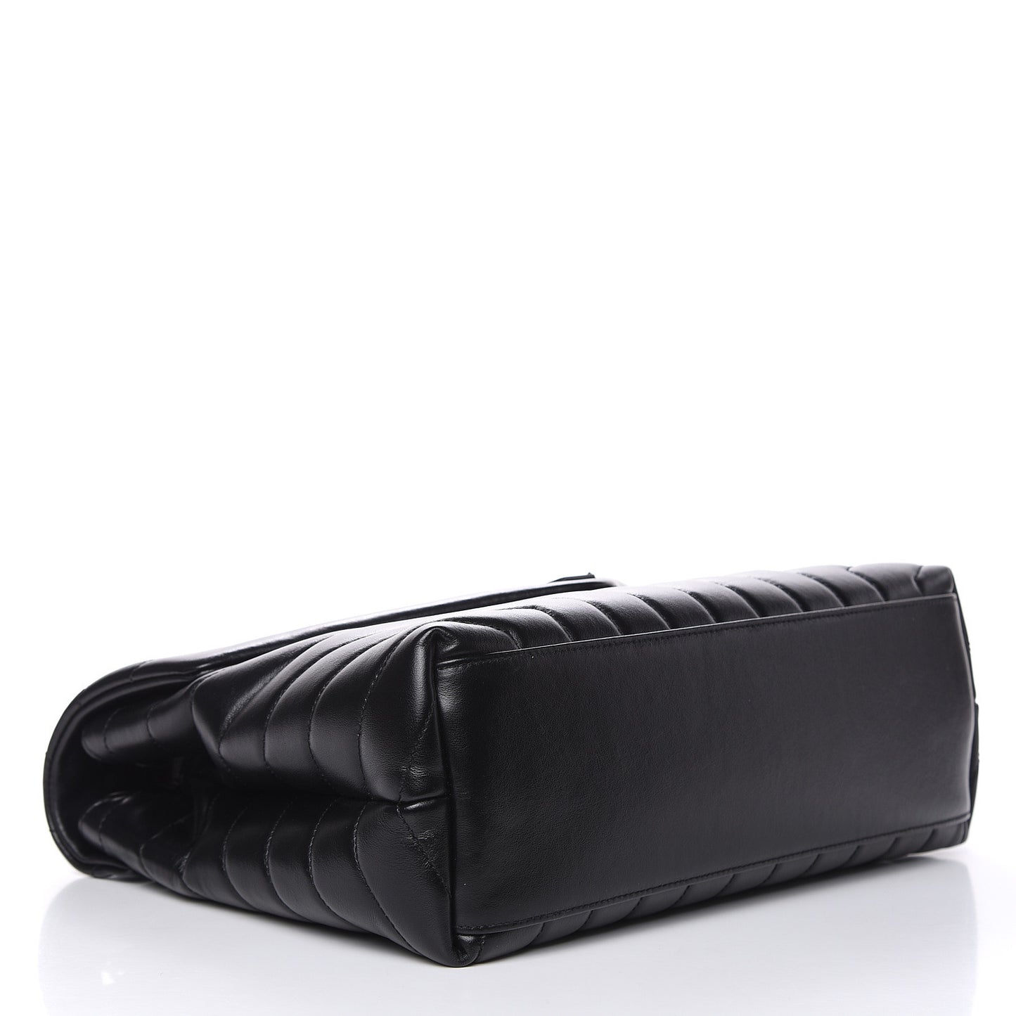 Calfskin Y Quilted Monogram Medium Loulou Chain Satchel Black