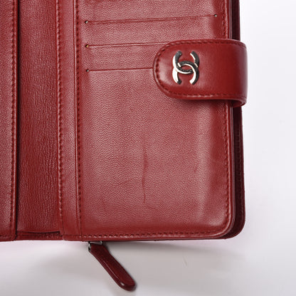 Chanel Lambskin Quilted Zipped Pocket Wallet Red 13 of 15