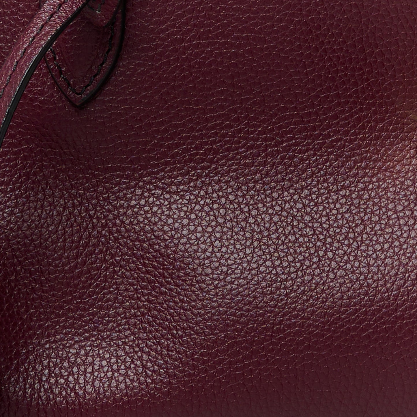 Pebbled Calfskin Mini Padlock Tote Bordeaux