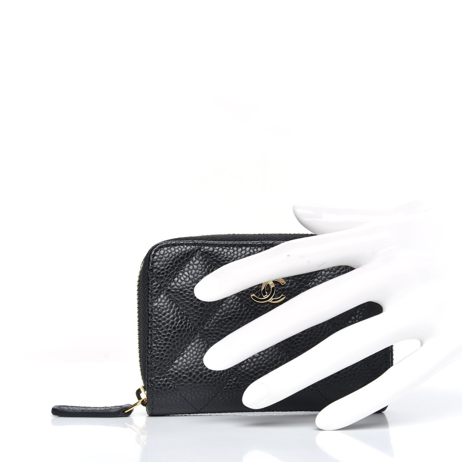 Chanel Caviar Quilted Zip Coin Purse Black 2 of 10