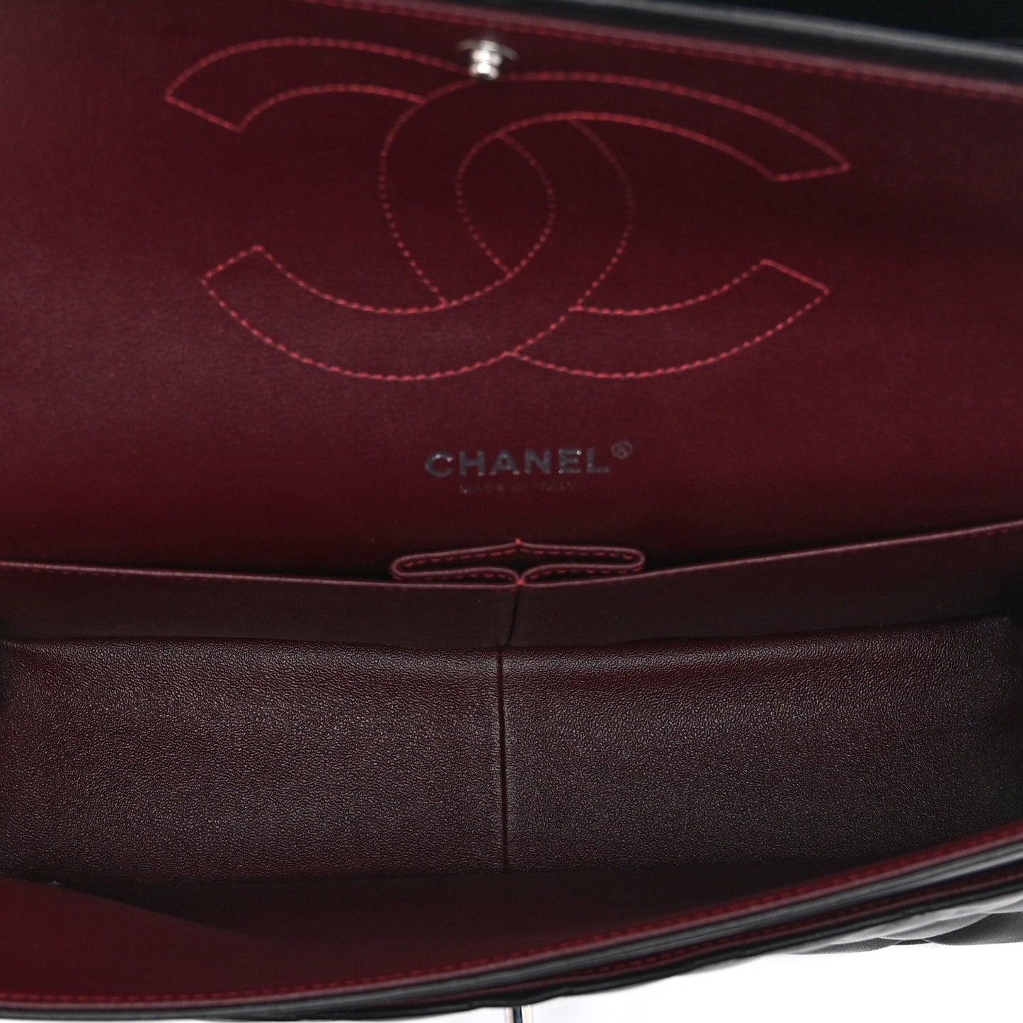 Lambskin Quilted Jumbo Double Flap Black