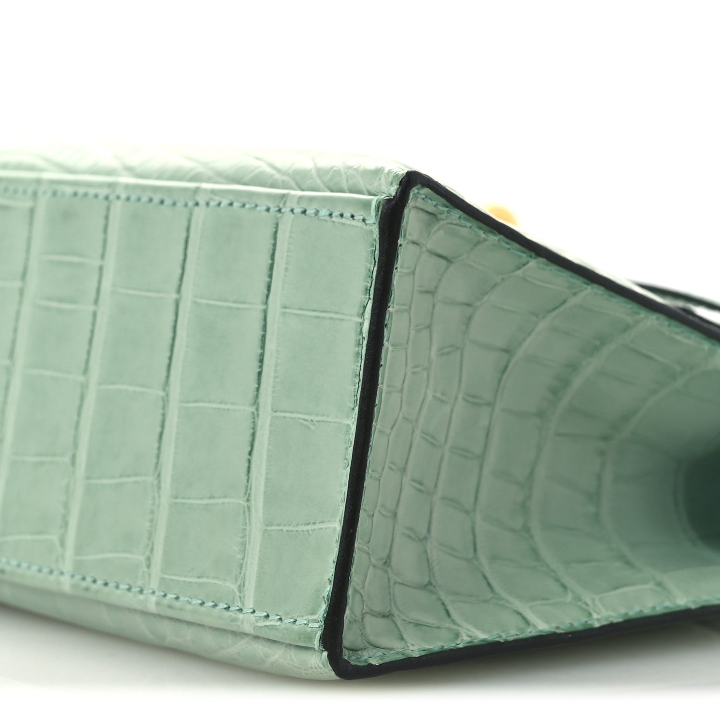 Matte Alligator Kelly Pochette Vert D'eau