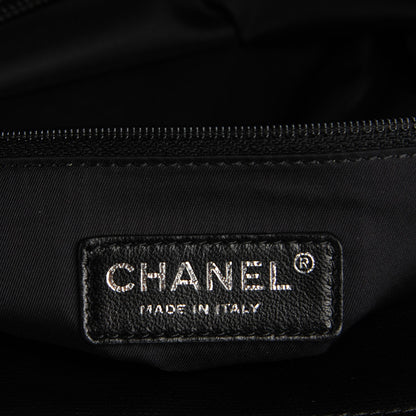 Chanel Coated Canvas Quilted Large Paris Biarritz Tote Black 6 of 7