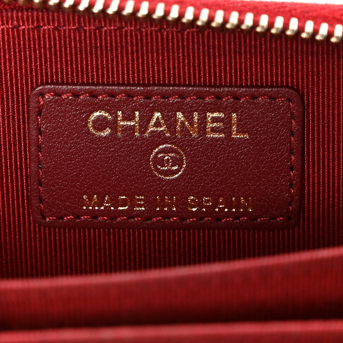 Caviar Quilted Zip Around Coin Purse Burgundy