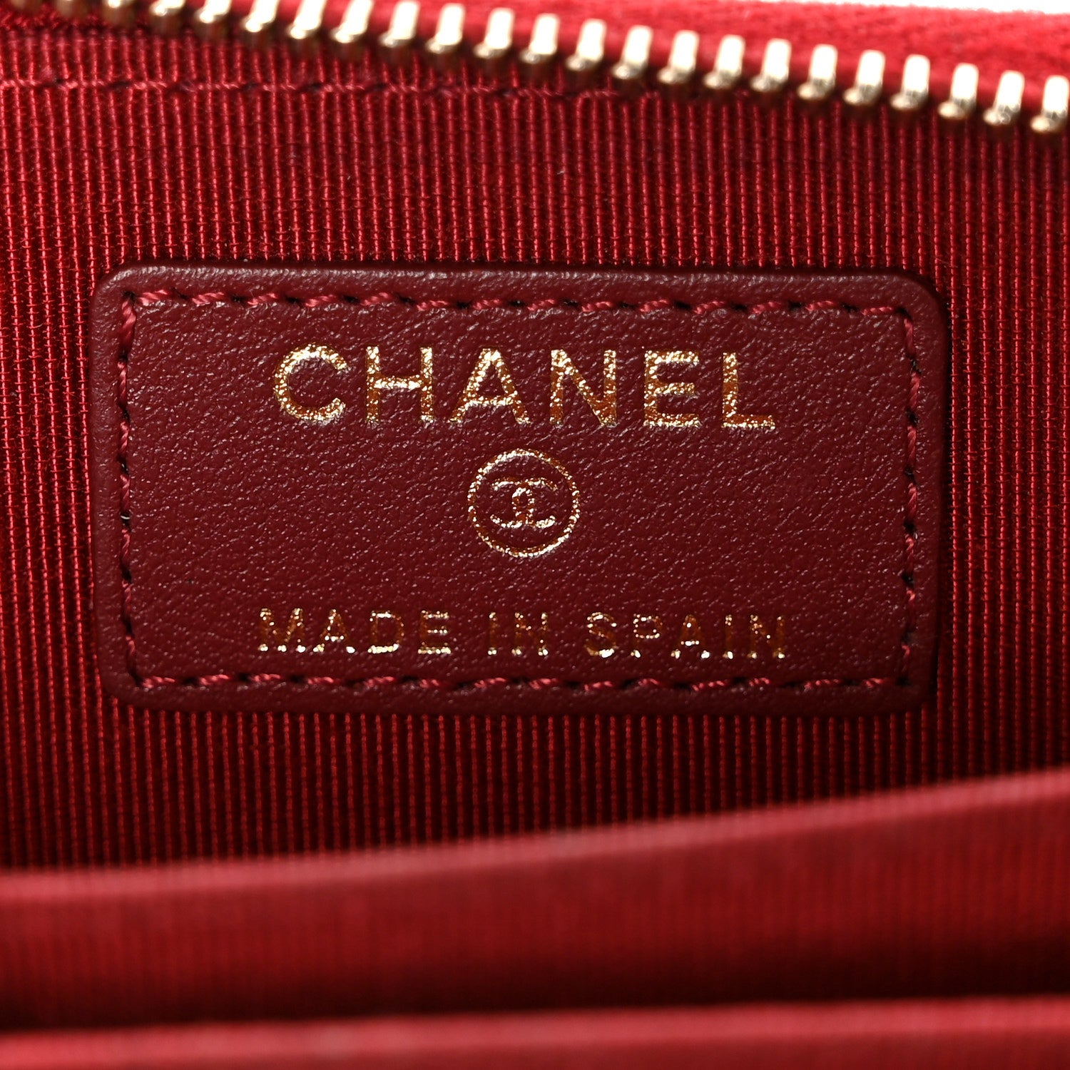 Chanel Caviar Quilted Zip Around Coin Purse Burgundy 6 of 9
