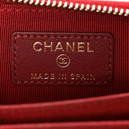 Chanel Caviar Quilted Zip Around Coin Purse Burgundy 6 of 9