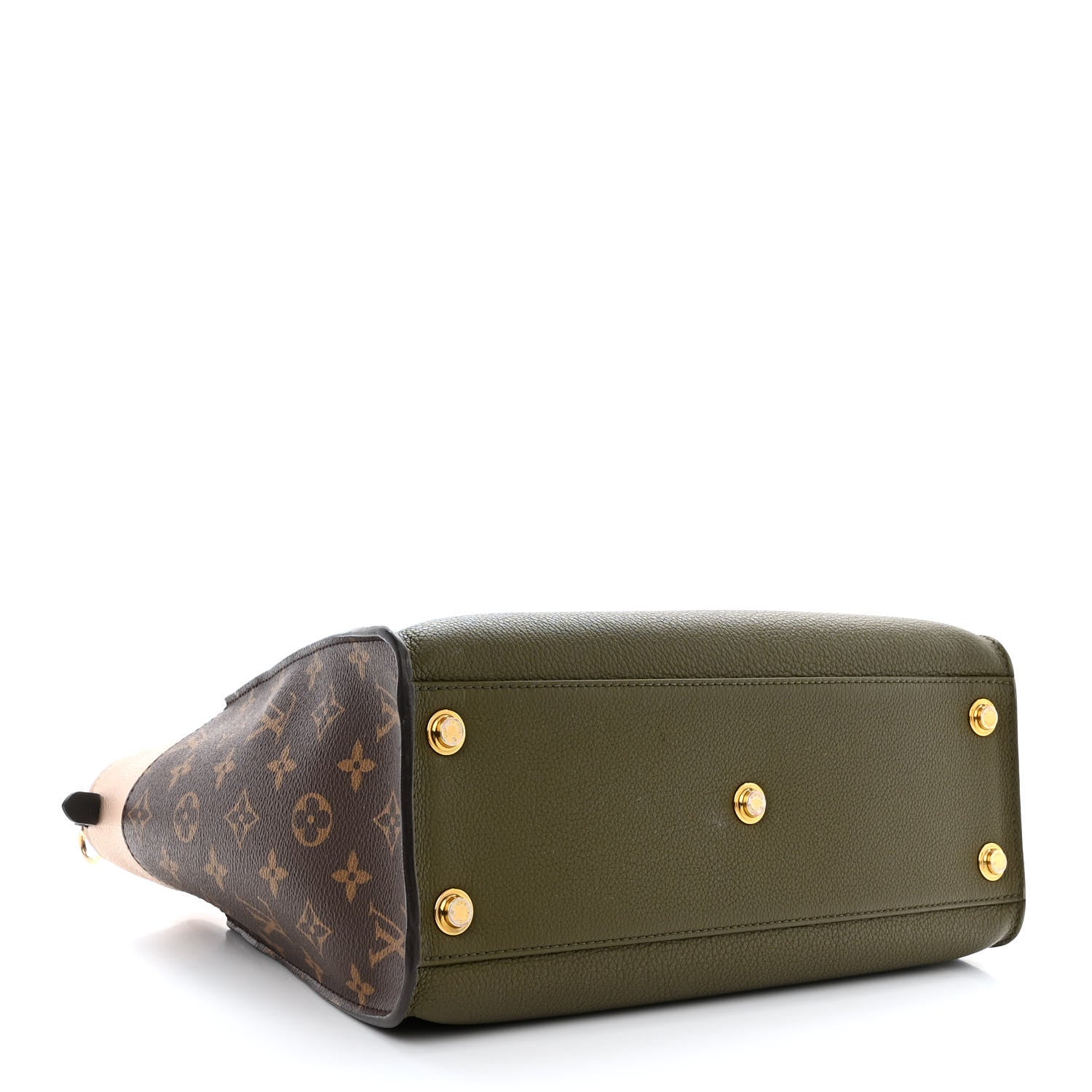Louis Vuitton Calfskin Monogram On My Side MM Laurier Green Toffee Latte Beige 4 of 10