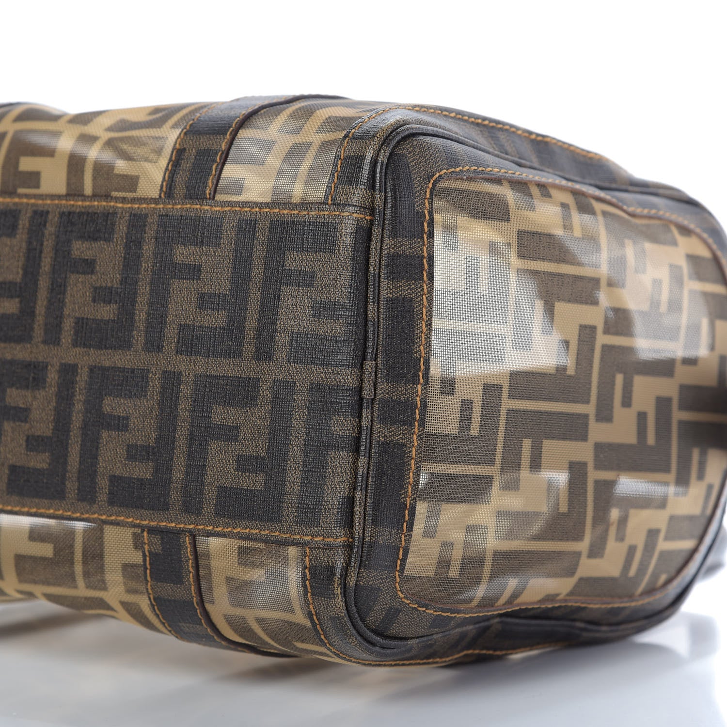 Fendi Zucca Spalmati Mesh Mixed Media Forever Boston Tobacco 7 of 11