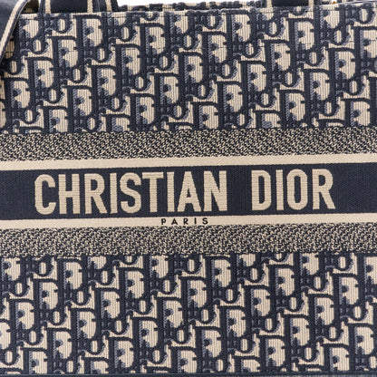 Christian Dior Oblique Calfskin Medium Book Tote With Strap Blue Multicolor 8 of 10