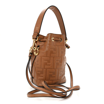 Fendi Vitello Cristallo Nature F is Fendi FF 1974 Embossed Mini Mon Tresor Bucket Bag Cuoio 3 of 10