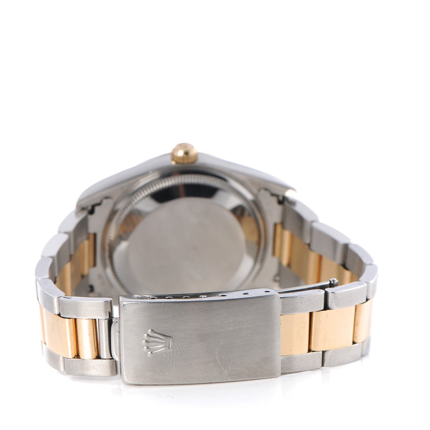 Stainless Steel 18K Yellow Gold 34mm Oyster Perpetual Date Watch Champagne 15223